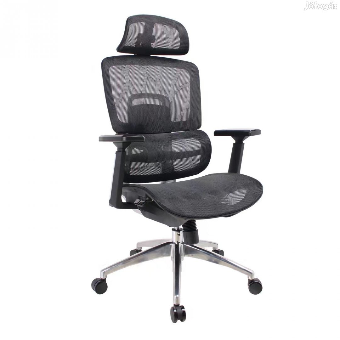 Prémium ergonomikus irodai szék, forgószék, hálós fekete (L97 BLACK)