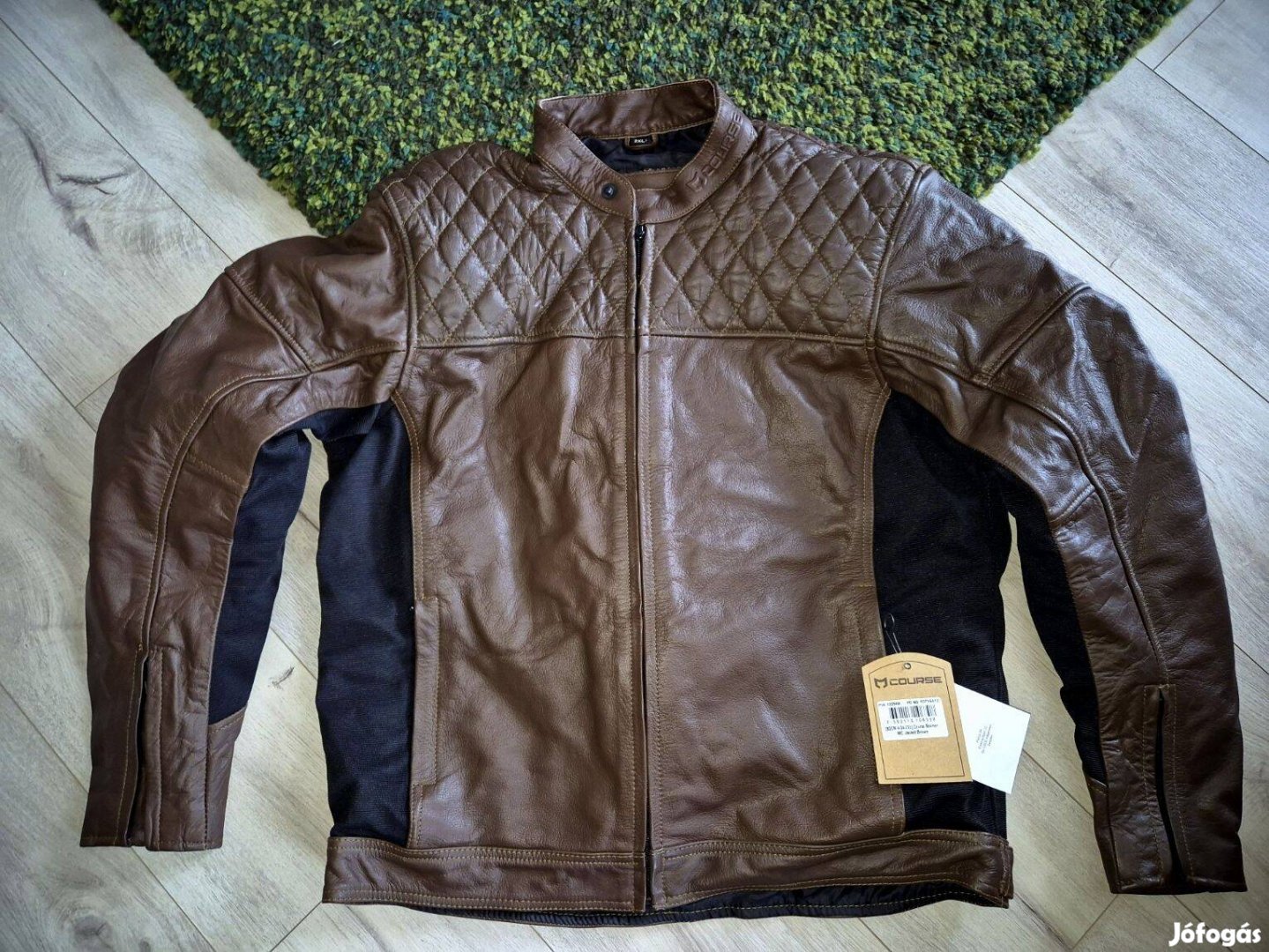 Prémium motoros dzseki bőr kabát bőrdzseki Caferacer bőrkabát XL 2XL