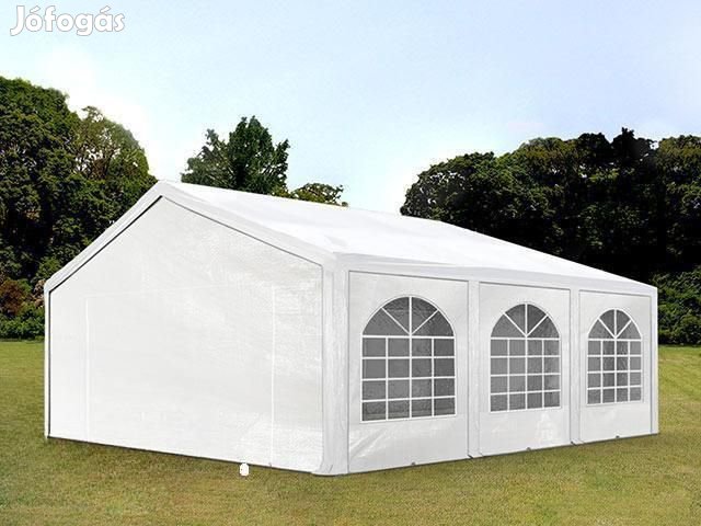 Premium rendezvénysátor, parti sátor 5x6 m ponyva PE 450 fehér