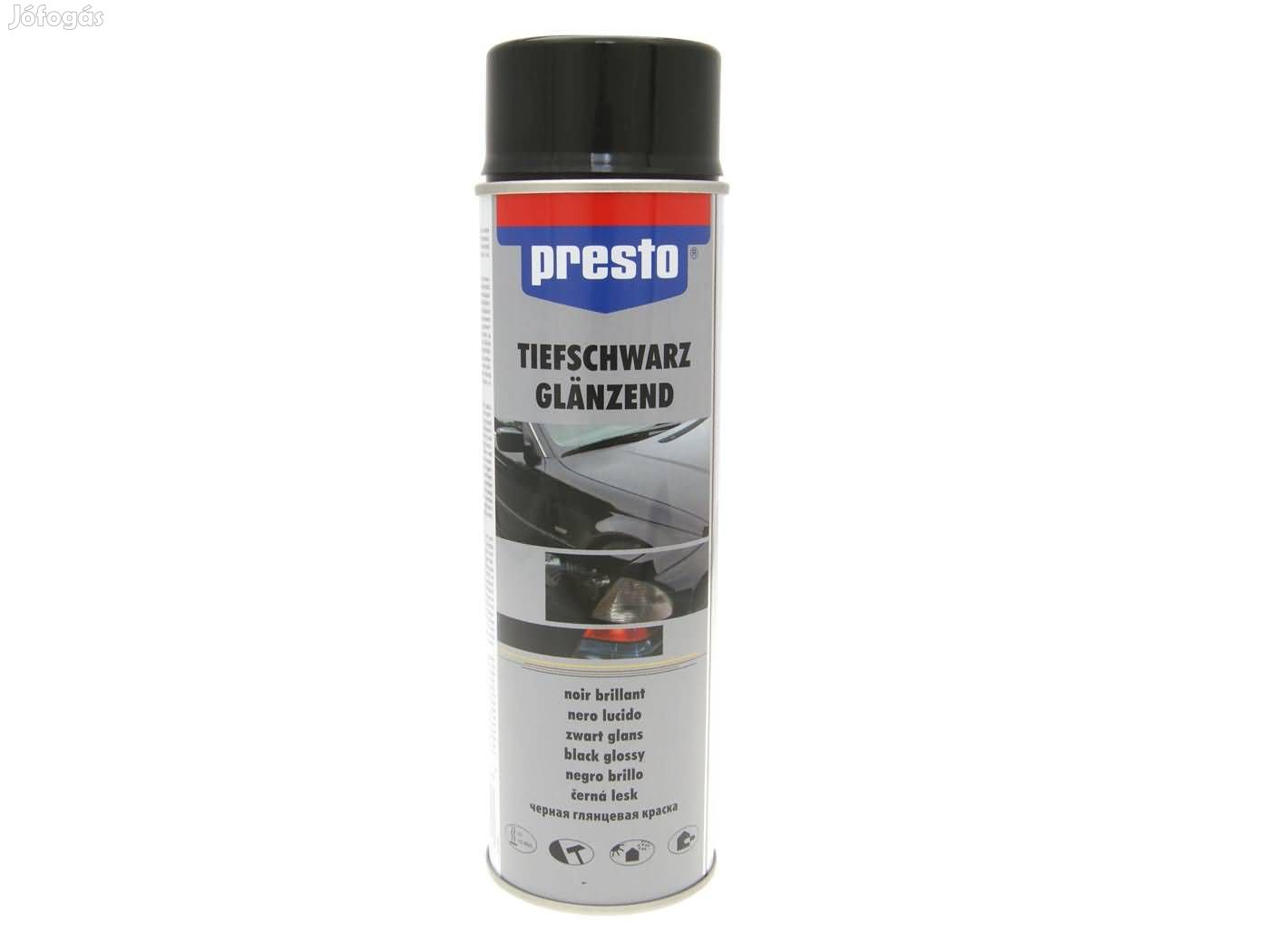 Presto fényes fekete festék spray - 500ml