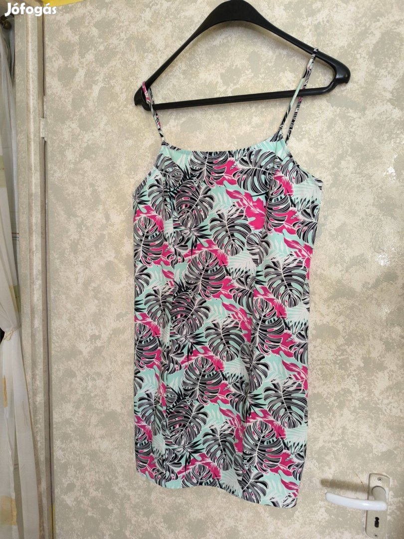 Primark zöld alapon mintás pántos pamut nyári ruha 42-es