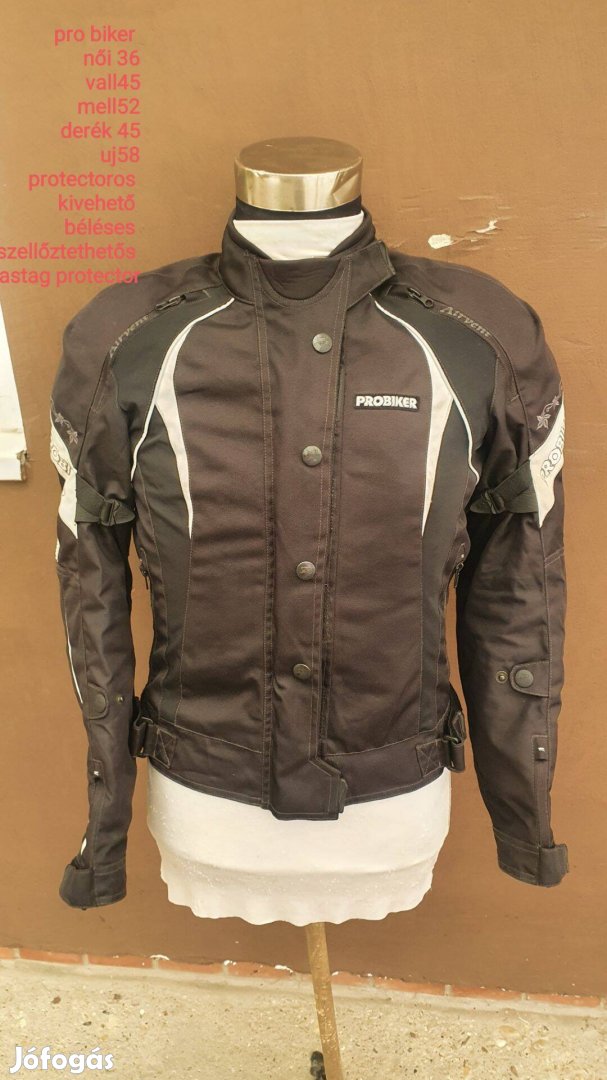 Pro biker női protectoros béléses kabát 36 méret
