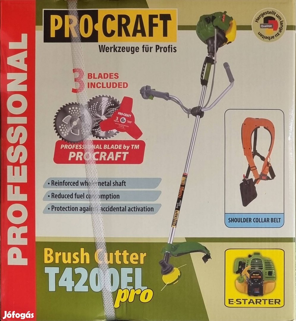 Procraft T4200 önindítós fűkasza elektromos indítás fükasza Új