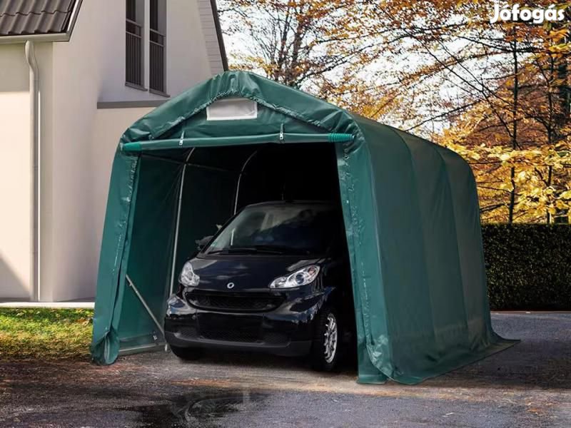 Professional Ponyvagarázs mobilgarázs 2,4x3,6m PVC ponyva zöld