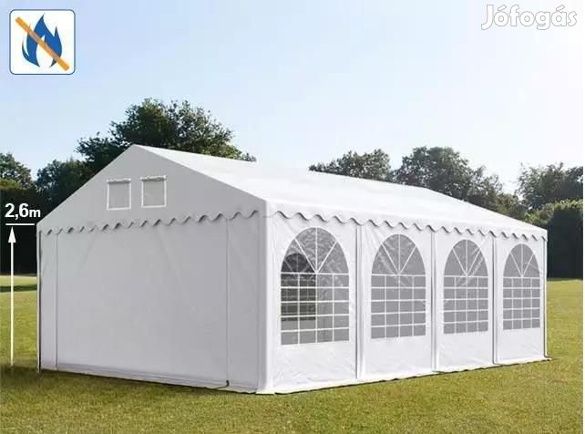 Professzionális lángálló rendezvénysátor 5x8m, ponyva PVC fehér&#8230;