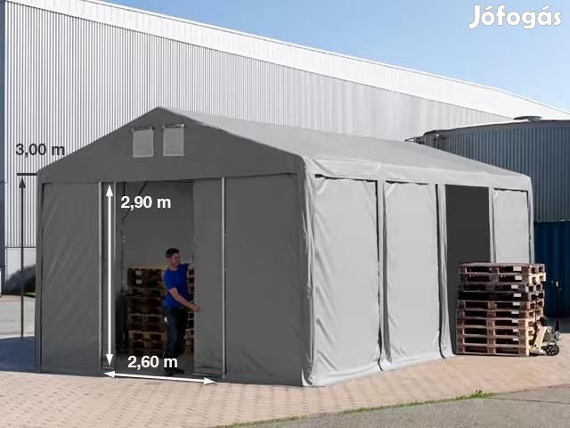 Professzionális raktársátor 6x8 m oldalmagasság 3,00m