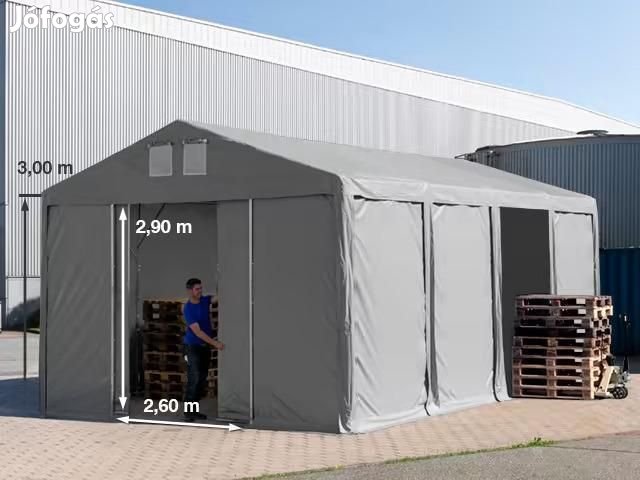 Professzionális raktársátor 6x8 m oldalmagasság 3,00m
