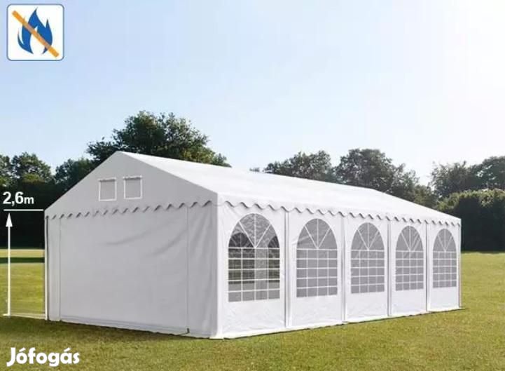 Professzionális rendezvénysátor 6x10m ponyva lángálló PVC fehér&#8230;