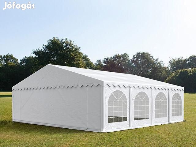 Professzionális rendezvénysátor 8x8 m, ponyva PVC fehér padlókerettel