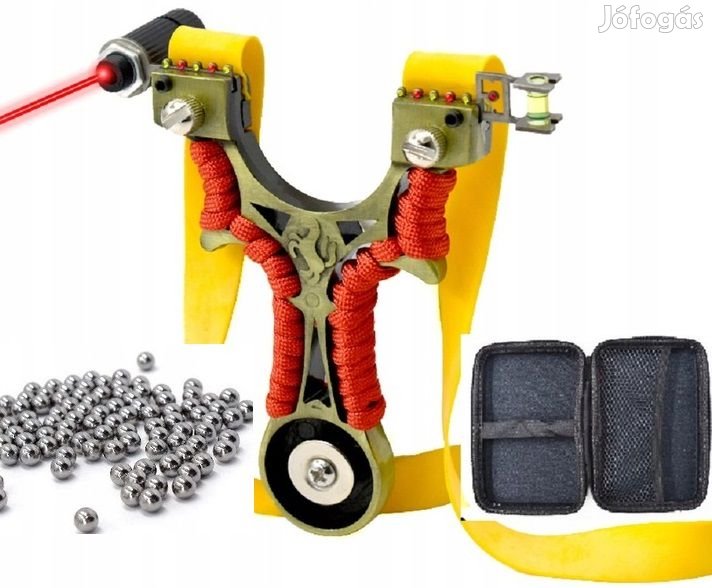 Professzionális vadászcsúzli lézerirányzékkal, golyótokkal(5985