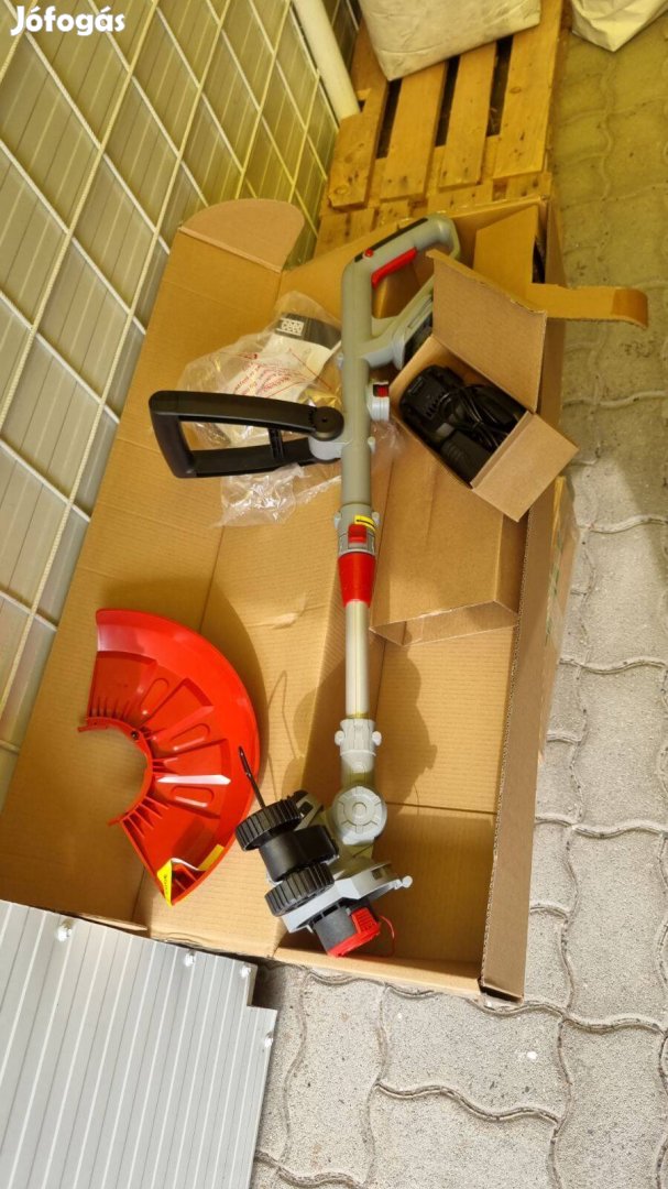 Profi akkumulátoros szegélyvágó fűkasza kihúzható teleszkópos nyéllel