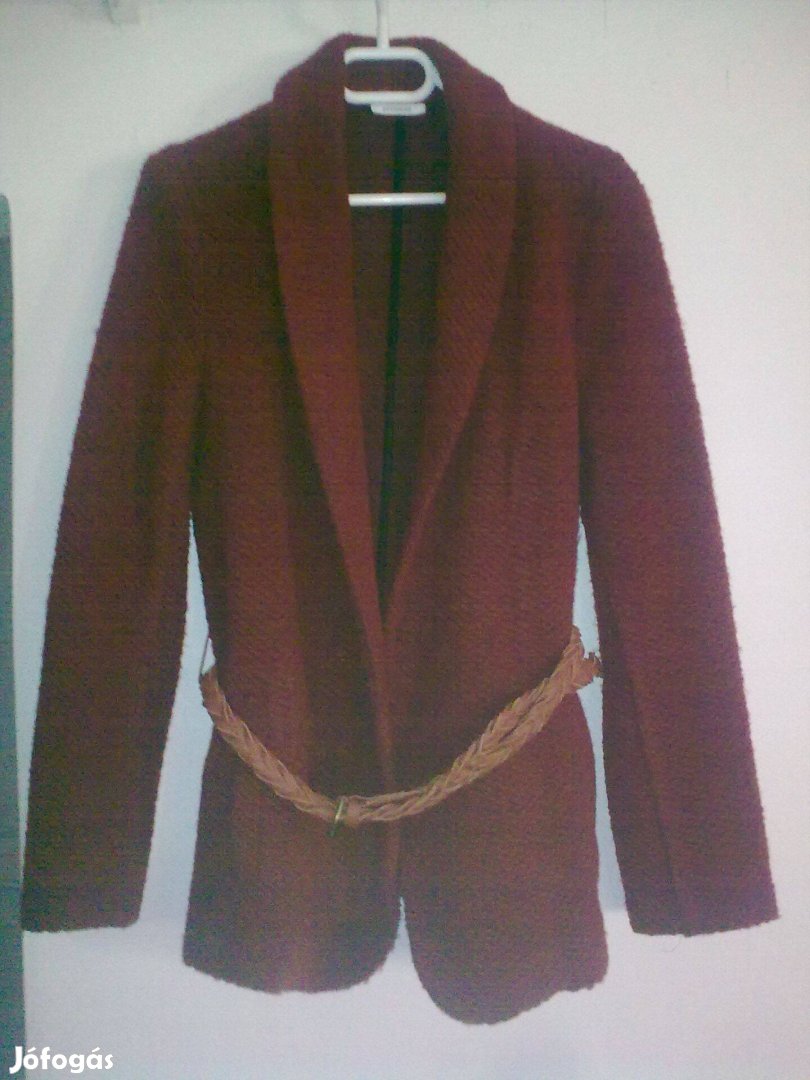Promod 38-as M-es rozsda színű szövet kabátka övvel