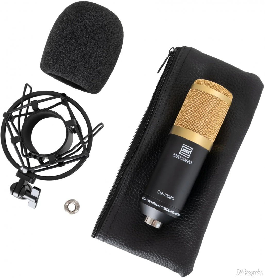 Pronomic CM-100BG Nagymembrános Stúdió Mikrofon shockmounttal és