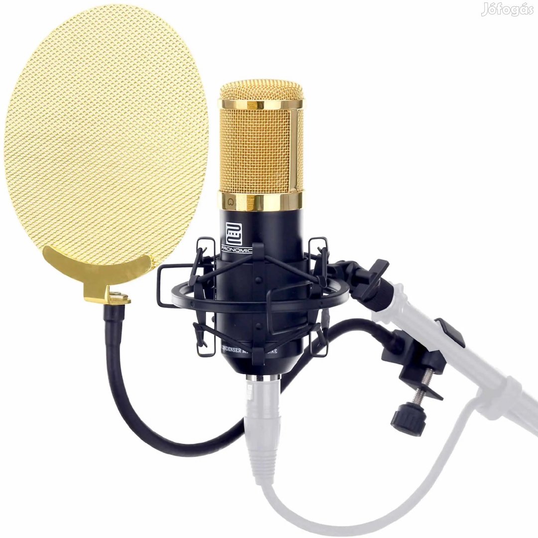 Pronomic CM-100BG stúdió kondenzátor mikrofon fekete/arany KÉSZLET