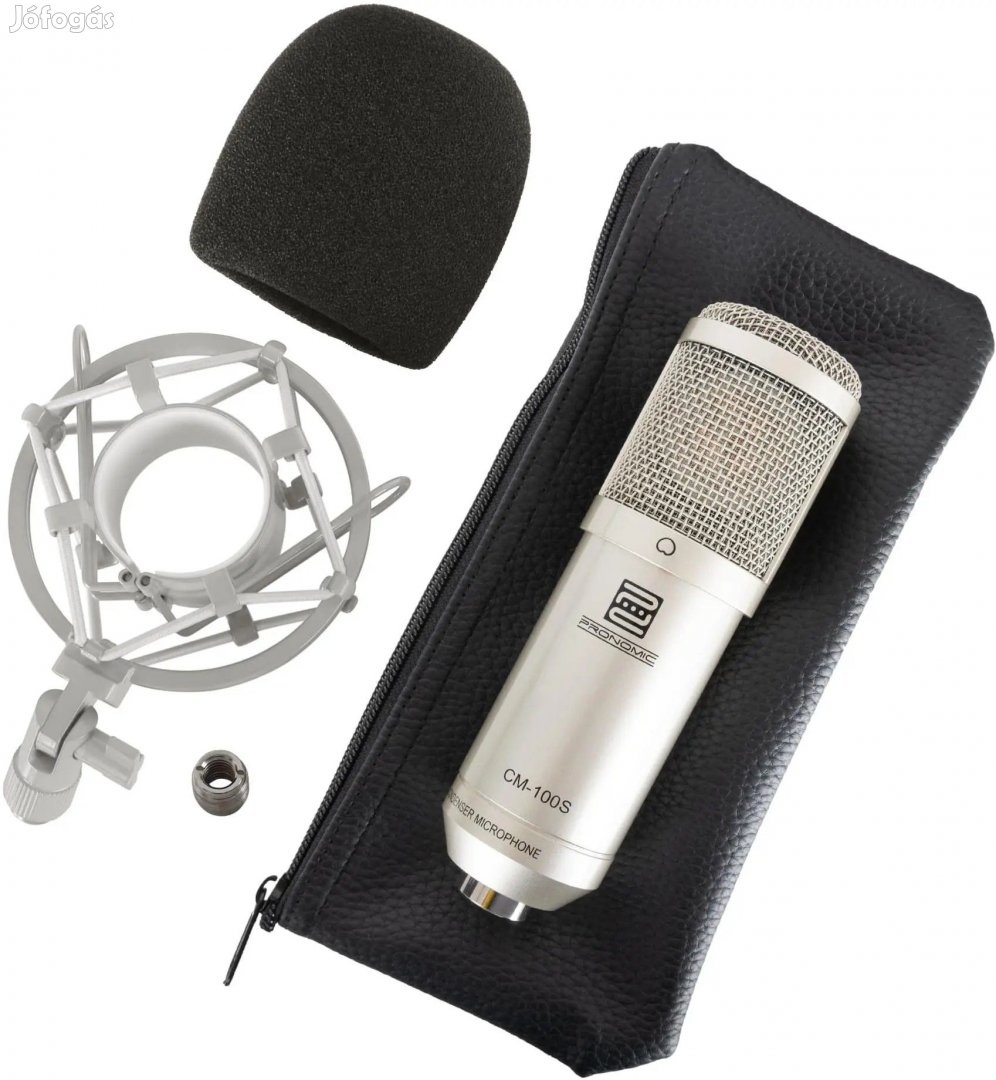 Pronomic CM-100S Nagymembrános Stúdiómikrofon rugalmas tartóval,