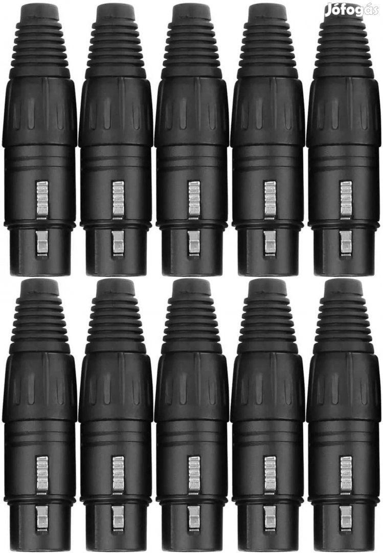 Pronomic Csatlakozókészlet XLR férfi 10 db fekete