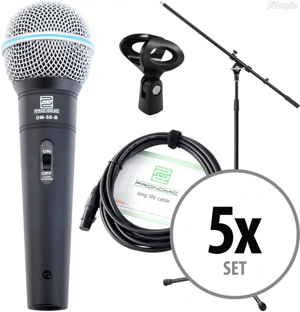Pronomic DM-58-B Ének Mikrofon Kezdő Készlet 5 mikrofonnal, XLR