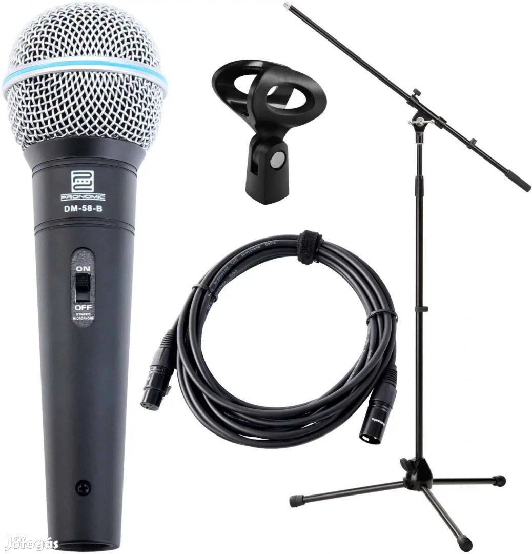 Pronomic DM-58-B Ének Mikrofon Kezdő Készlet mikrofonnal, XLR