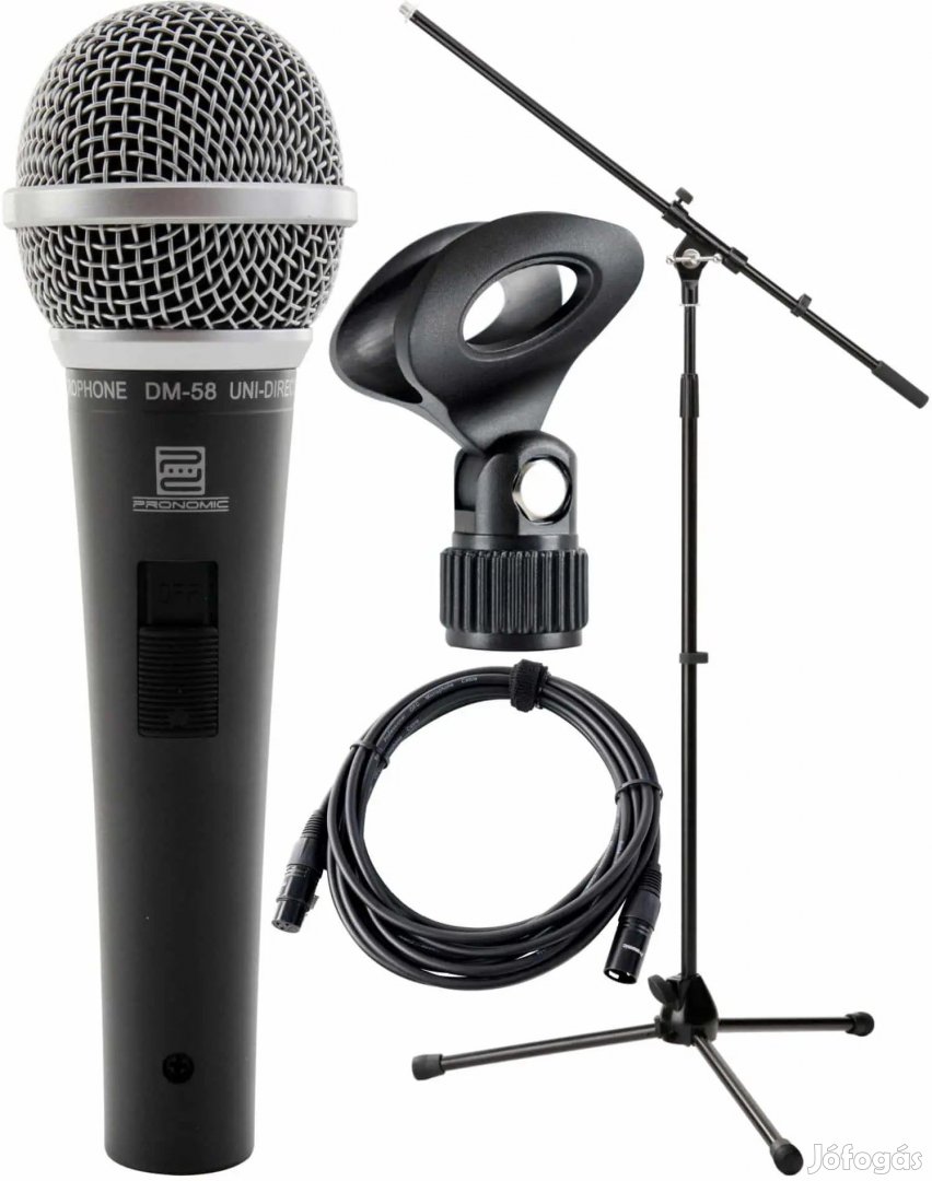 Pronomic DM-58 Ének Mikrofon Kapcsolóval Indító Készlet + állvány +