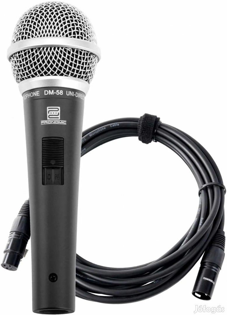 Pronomic DM-58 Ének Mikrofon Kapcsolóval KÉSZLET, tartalmaz 5m XLR