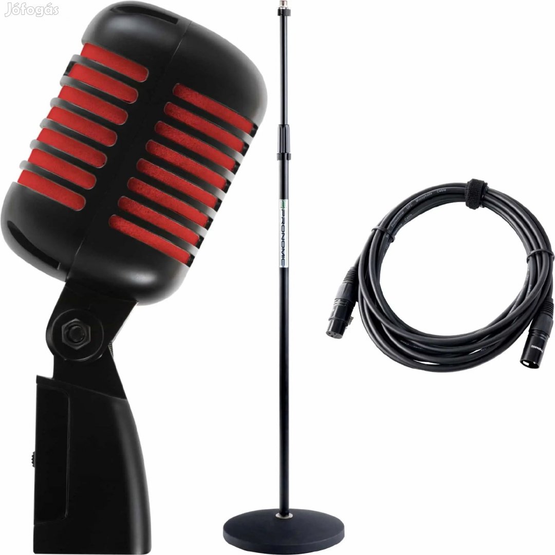 Pronomic DM-66BK/RD Elvis dinamikus mikrofon fekete/piros szett