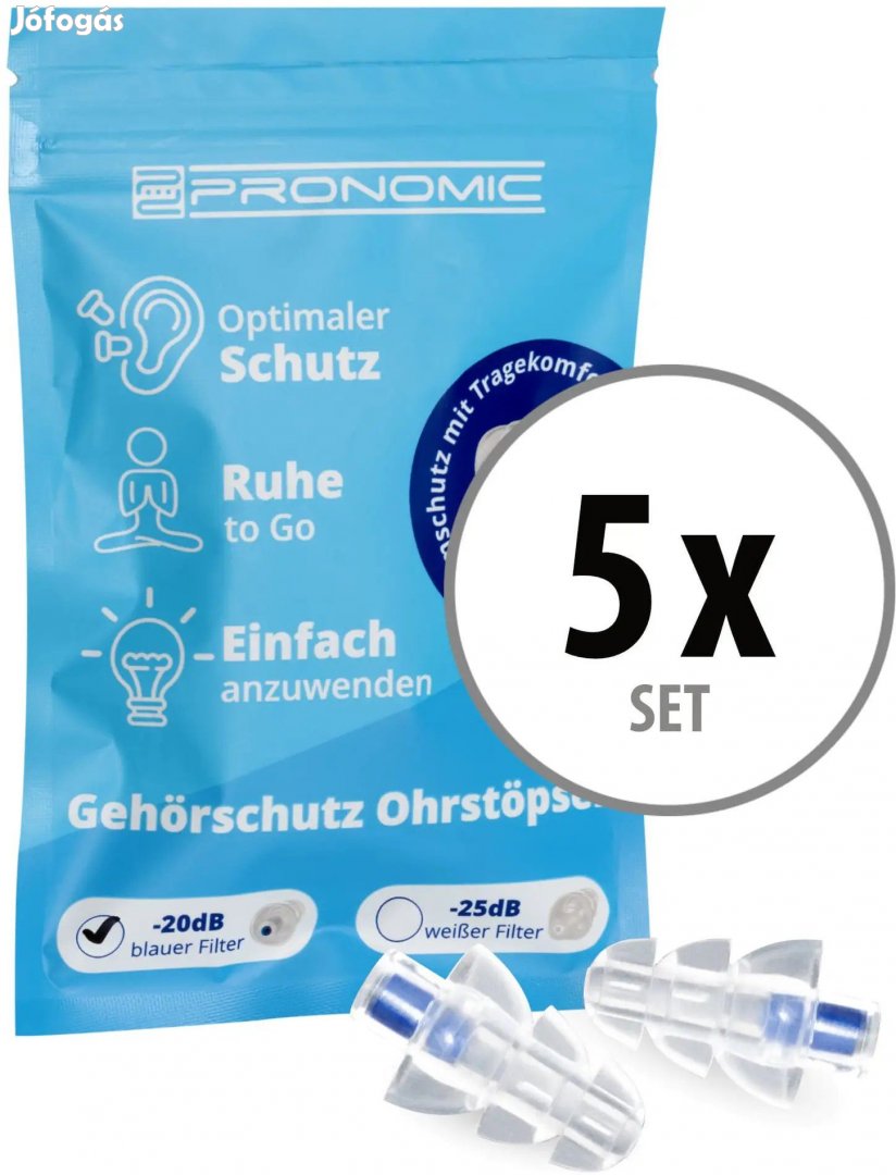 Pronomic E20 füldugó 20dB - 5 pár szett