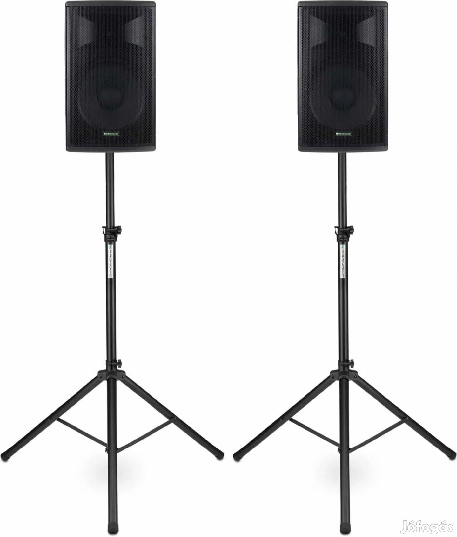 Pronomic E-212 MA 12" Aktív Hangfal 500 Watt Állvány Készlet