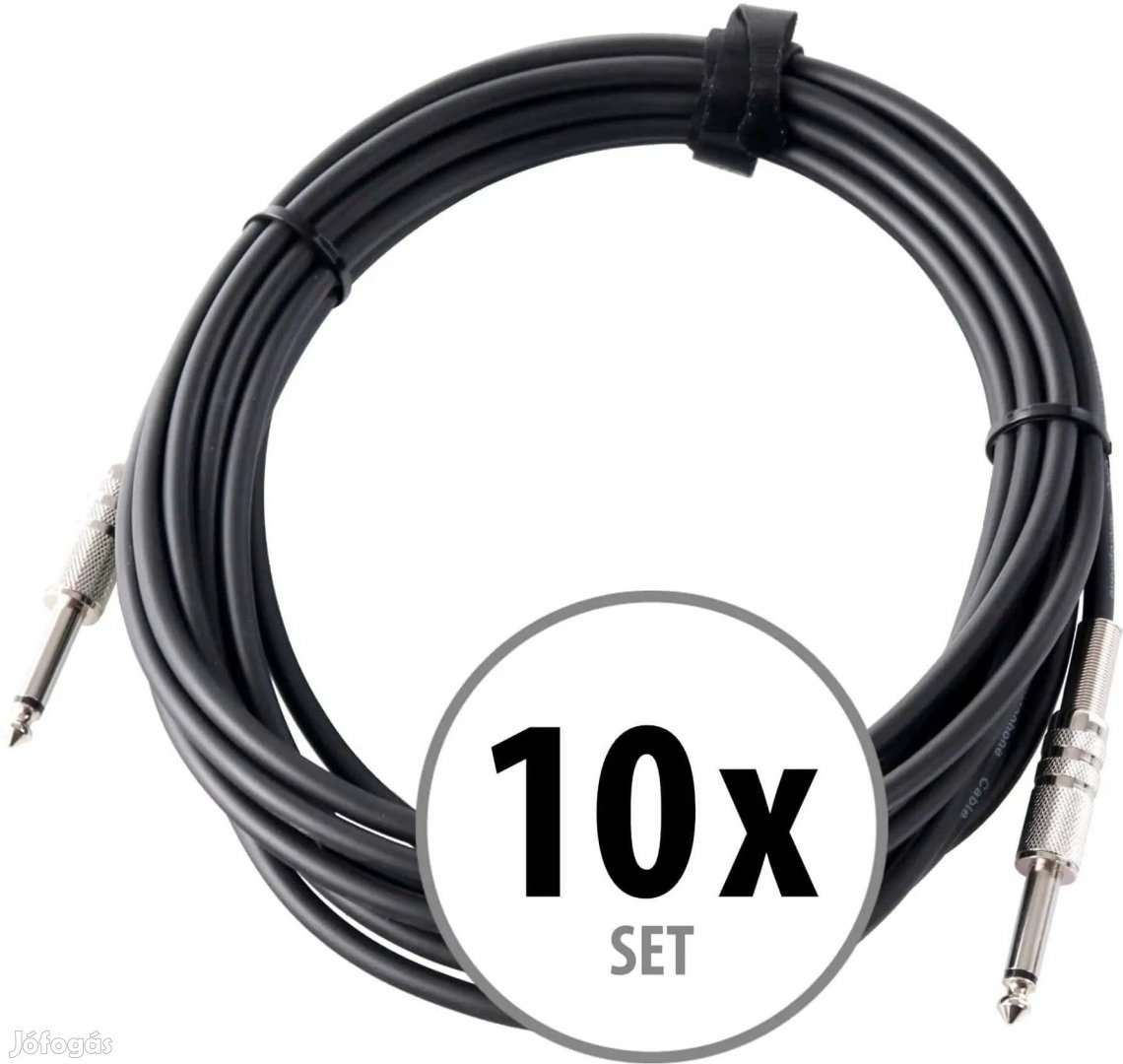 Pronomic Hangszer Kábel 6m jack fekete 10x KÉSZLET