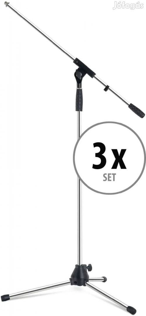 Pronomic MS-25C mikrofonállvány króm 3 db-os szett
