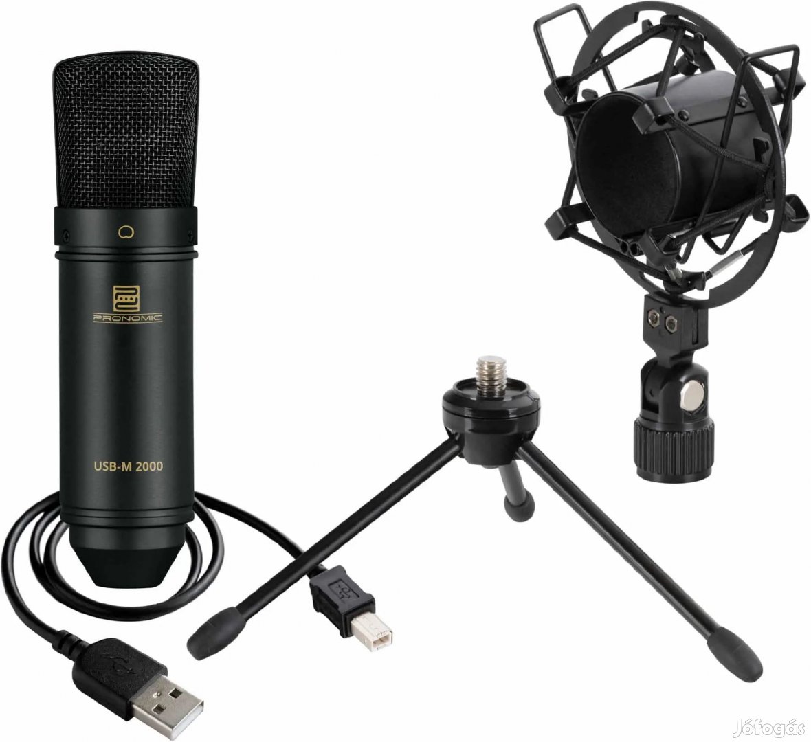Pronomic USB-M 2000 BK podcast kondenzátor mikrofon