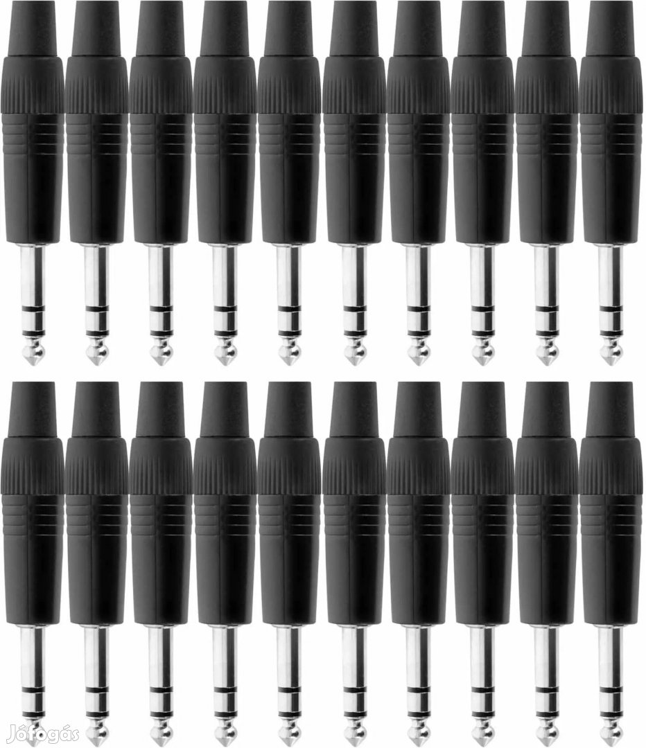 Pronomic csatlakozó készlet sztereó jack 1/4" 20 db fekete