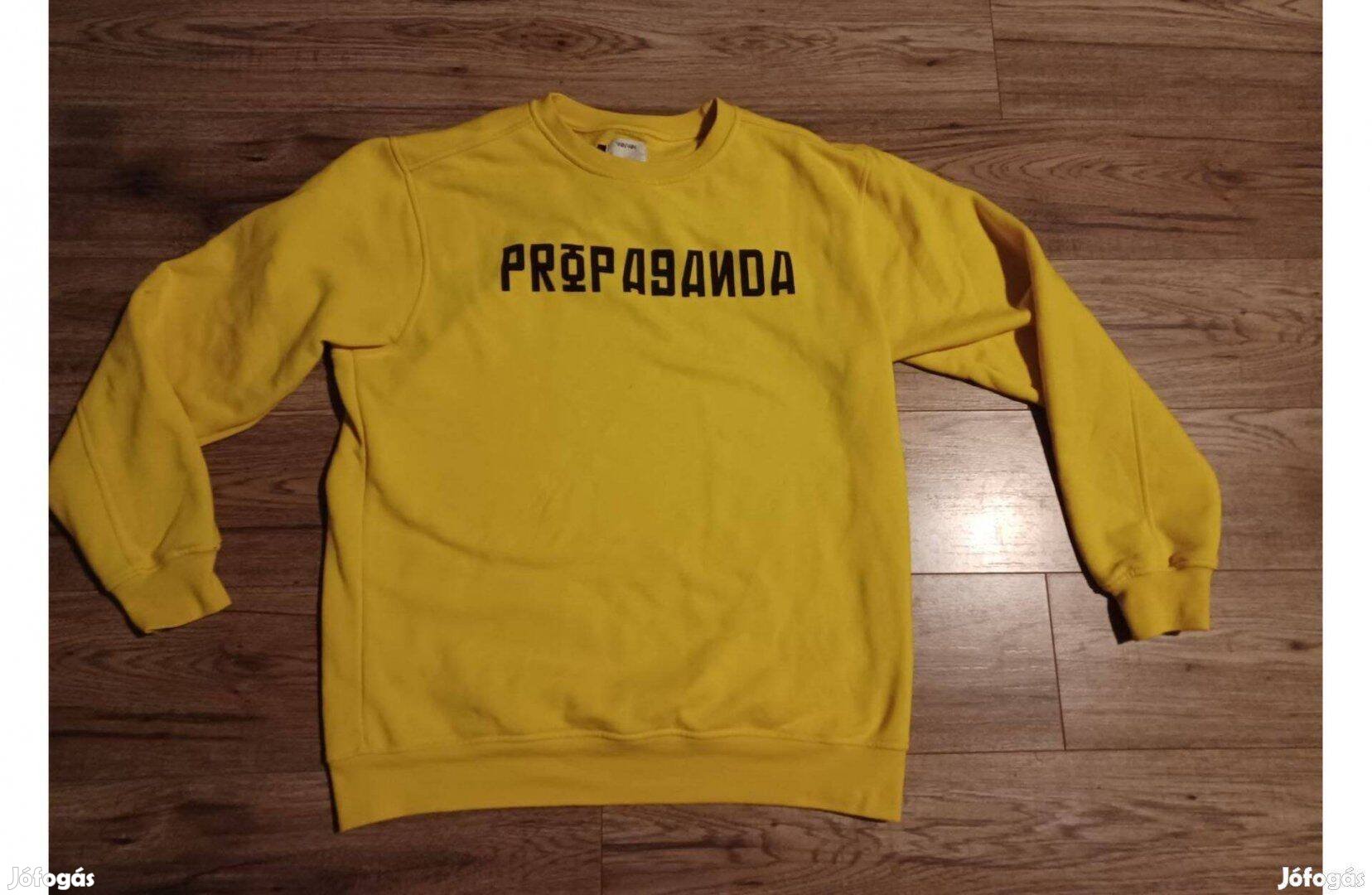 Propaganda feliratos cirill betűs politikai pulóver L XL