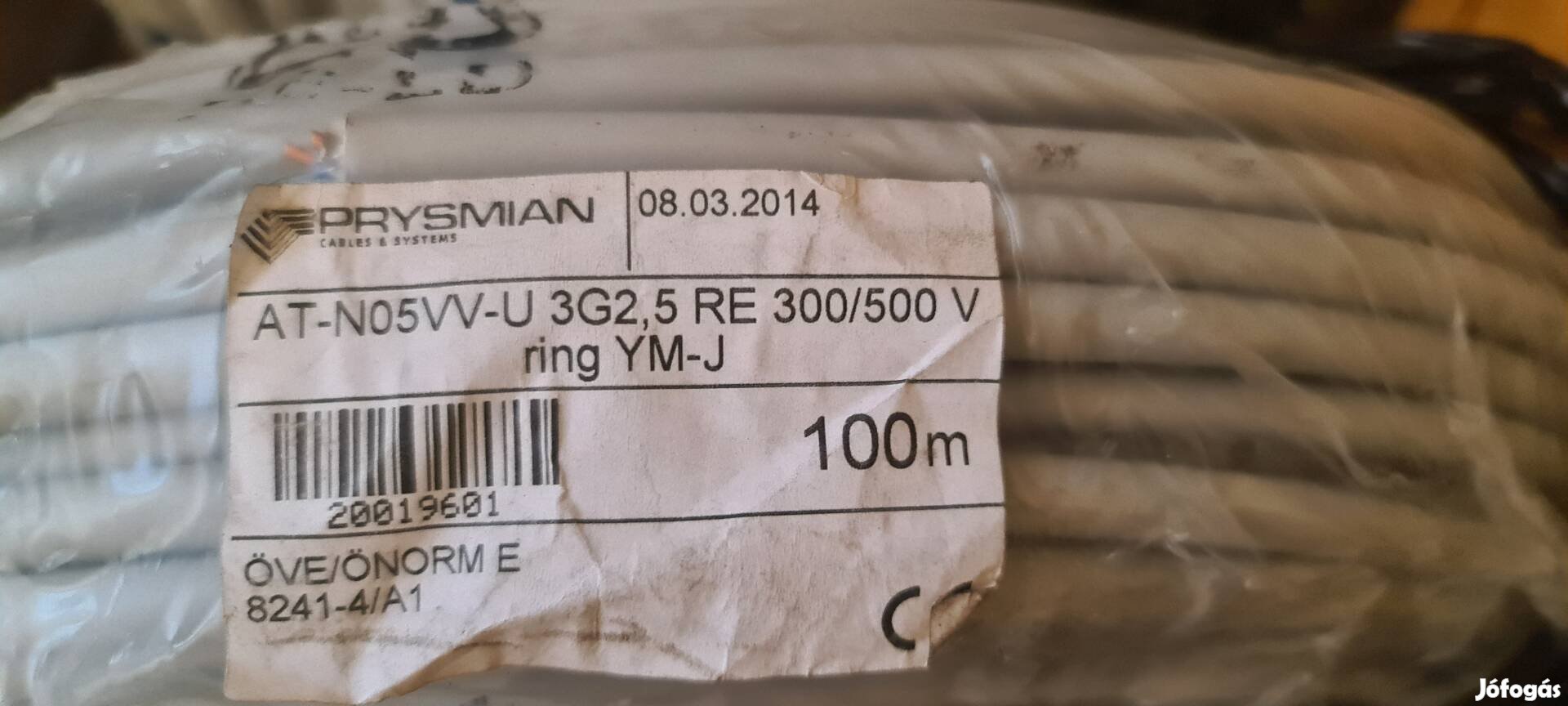 Prysmian 3x 2.5mm elektromos vezeték 100 méter