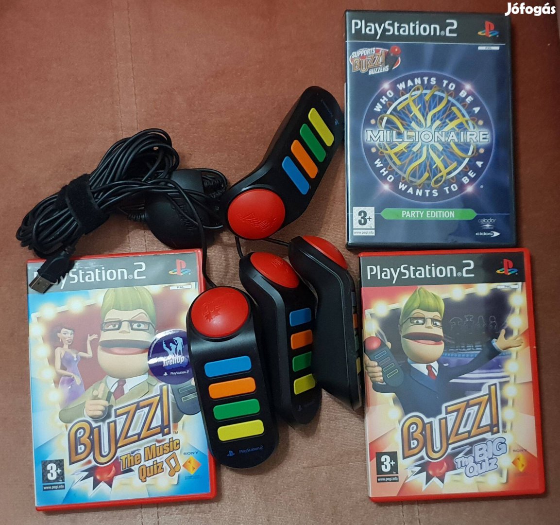 Ps 2 Buzz kontroller szett eredeti Playstation 2 lemezekkel eladó
