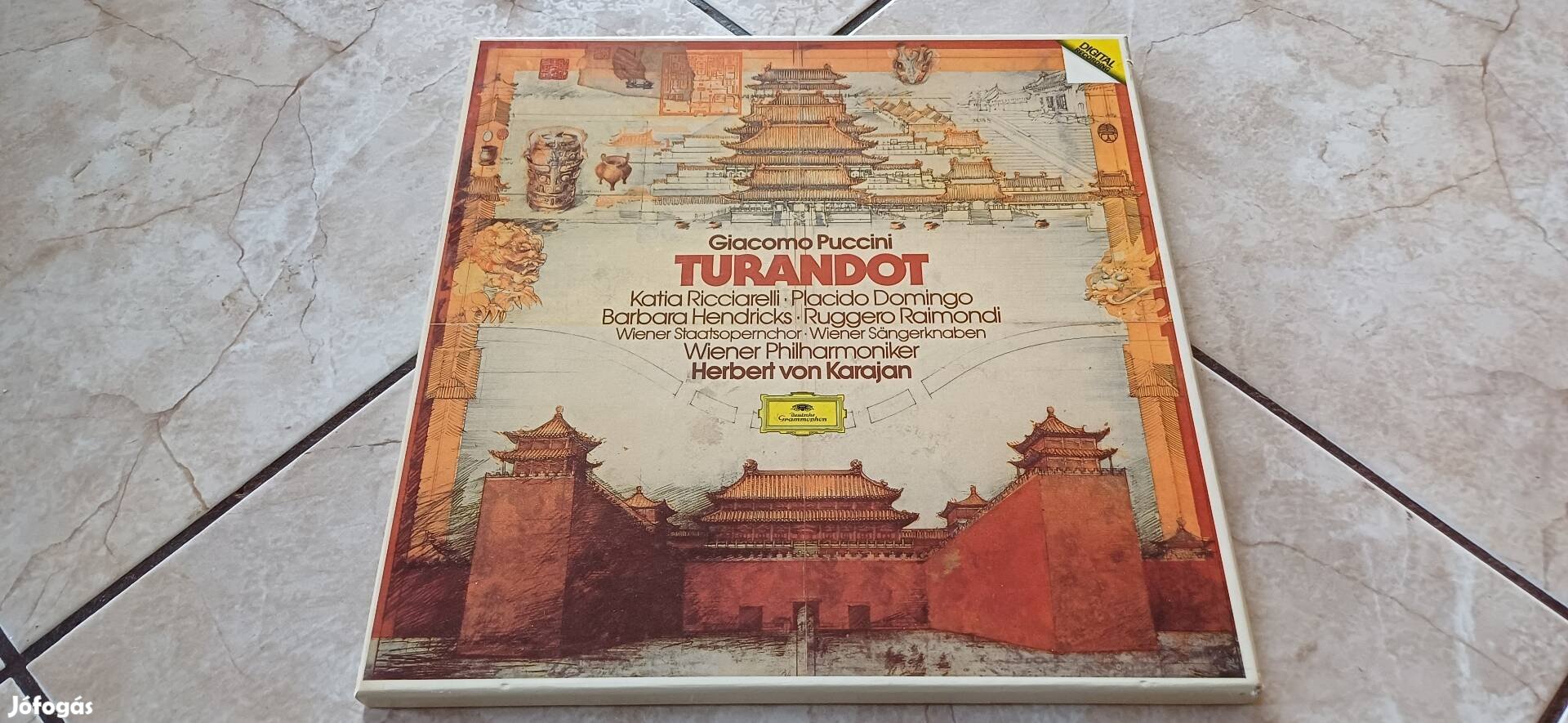 Puccini Karajan 3lp bakelit hanglemez box