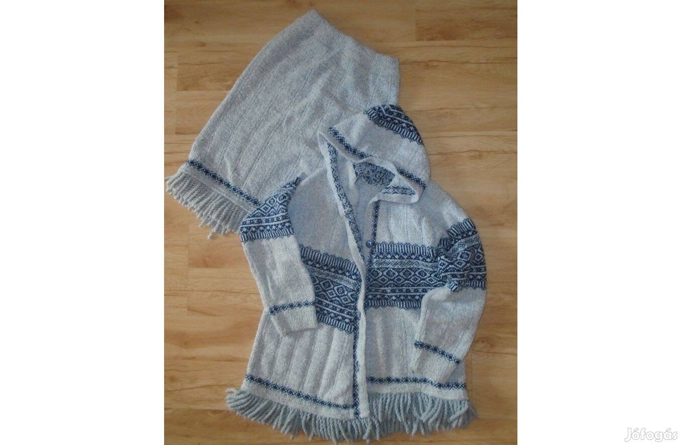 Puha kötött kardigán szoknya szett 122-128-es méretben