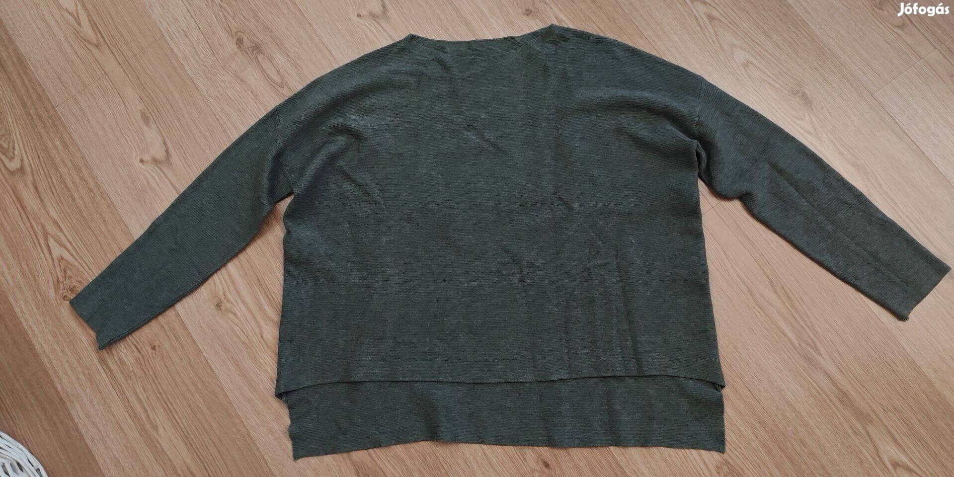 Puha női laza khaki pulcsika