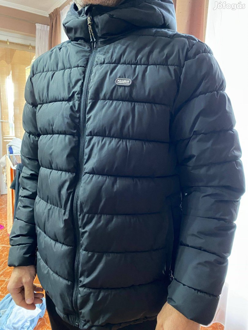 Pull&Bear Puffer - Téli dzseki - black - S méret