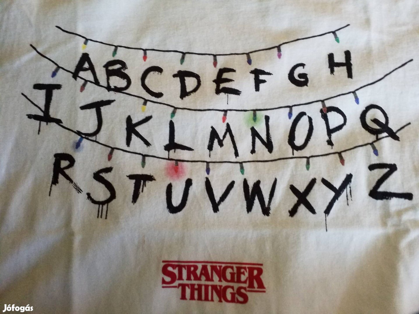 Pull&Bear Stranger Things fehér karácsonyi póló S  méret