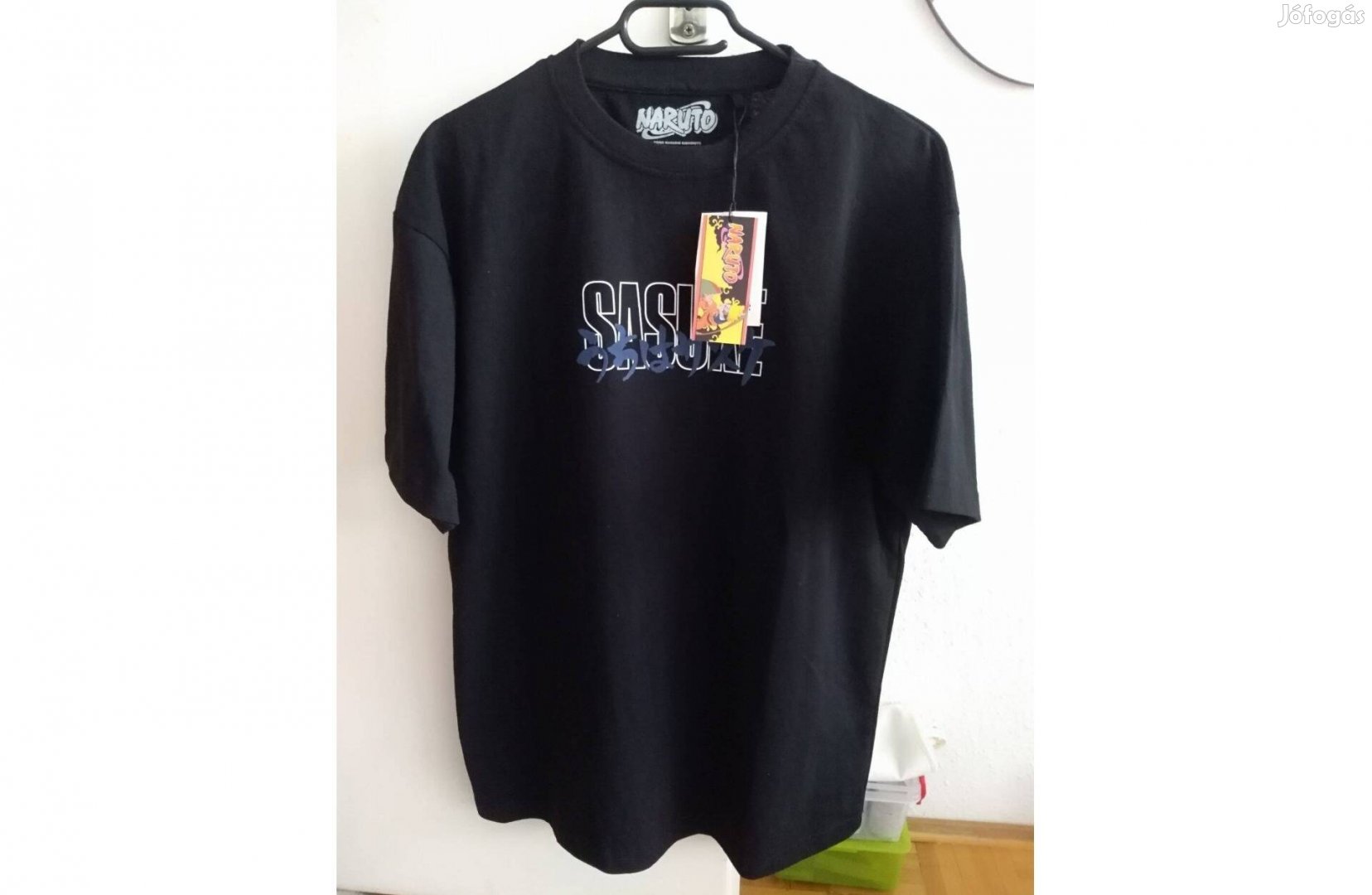 Pull&Bear márkás Naruto Shippuden Sasuke anime manga fekete póló (M)