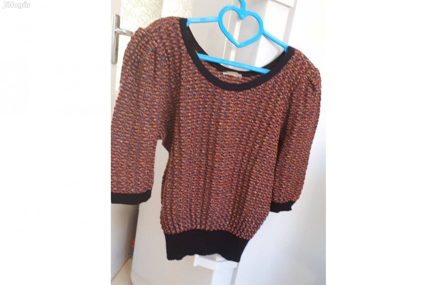 Pulóver, női ezüstös, feles ujjal, rmek állapotban eladó