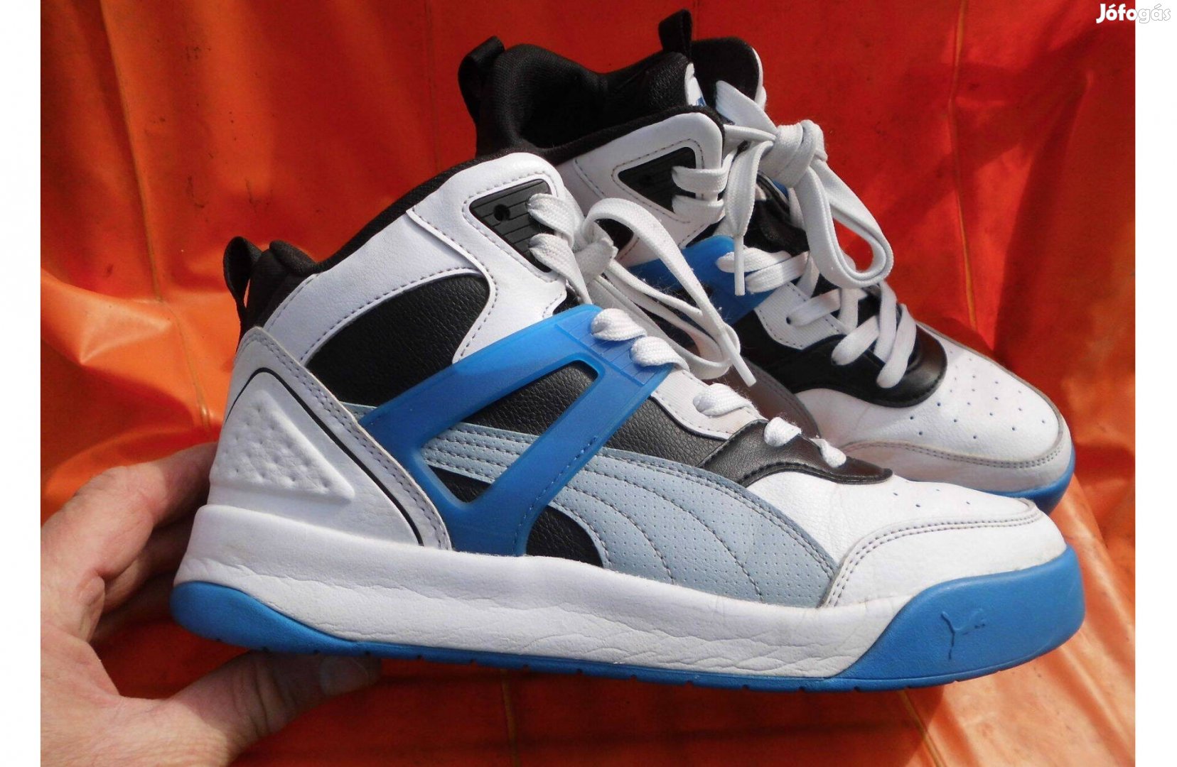 Puma Backcourt fehér-kék bőr 40-es magasszárú cipő eladó,