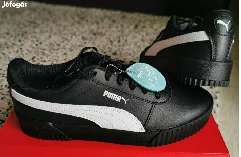 Puma Carina full fekete bőr 40-es női utcai cipő. Teljesen új, eredeti