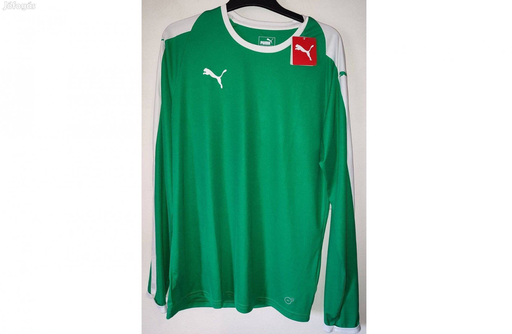 Puma eredeti zöld fehér hosszú ujjú, új, címkés mez (M)