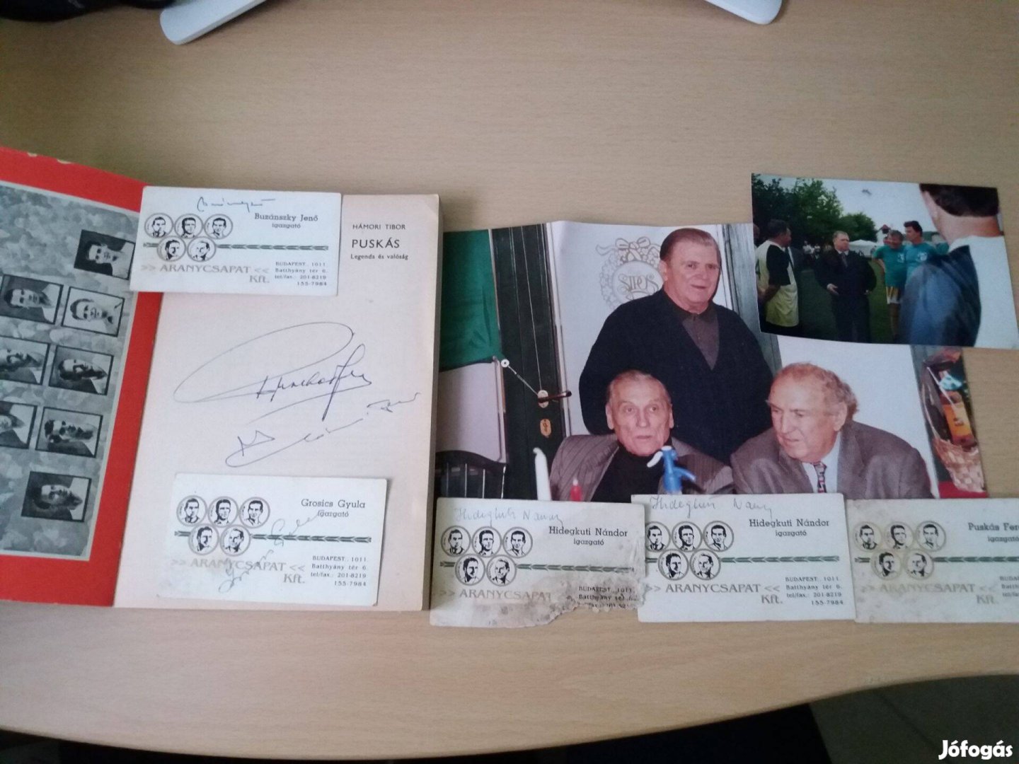 Puskás Buzánszky Hidegkuti Grosics Aranycsapat névjegykártya
