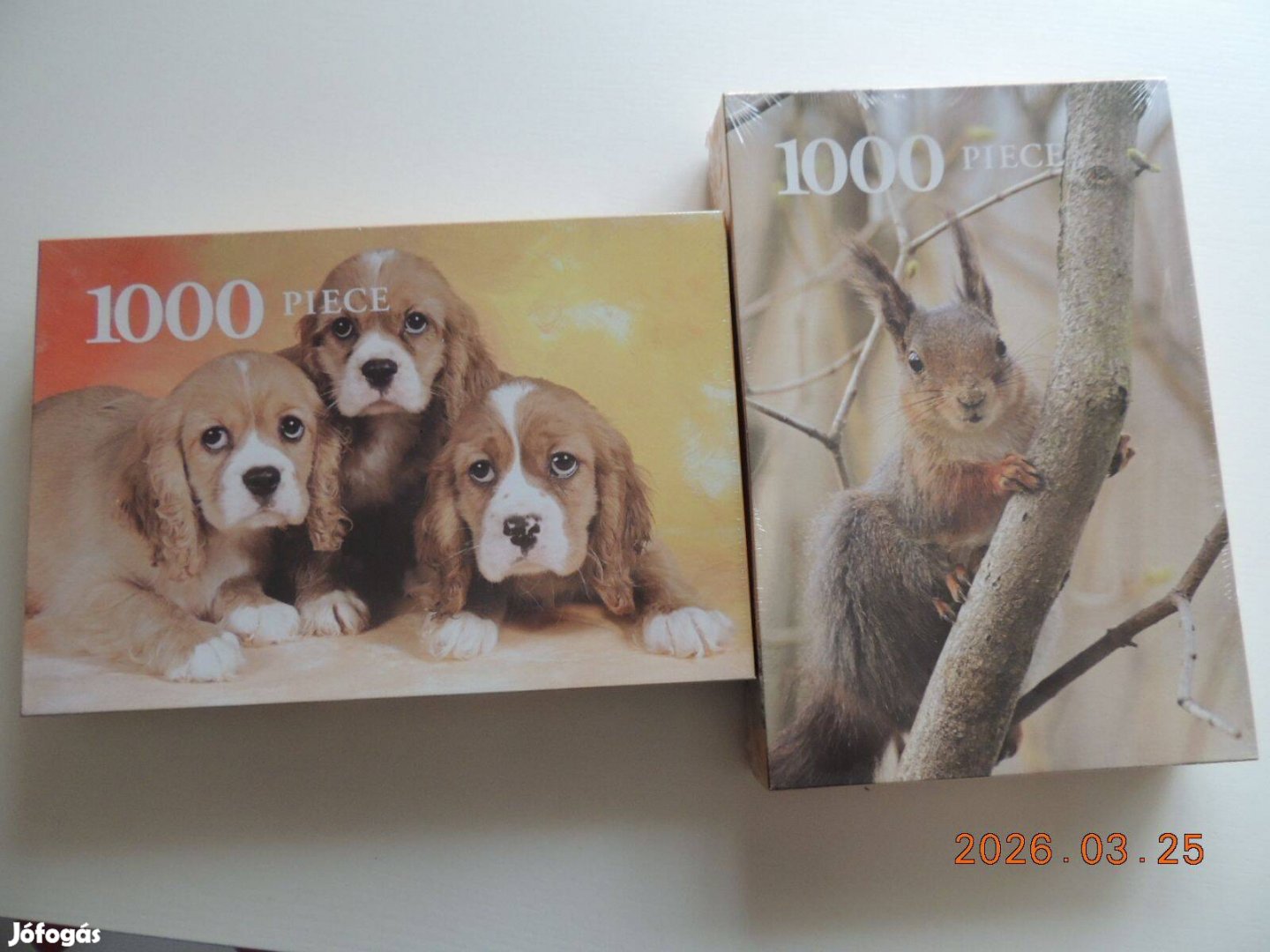 Puzzle 1000 db-os, bontatlan. Kutyás, mókusos