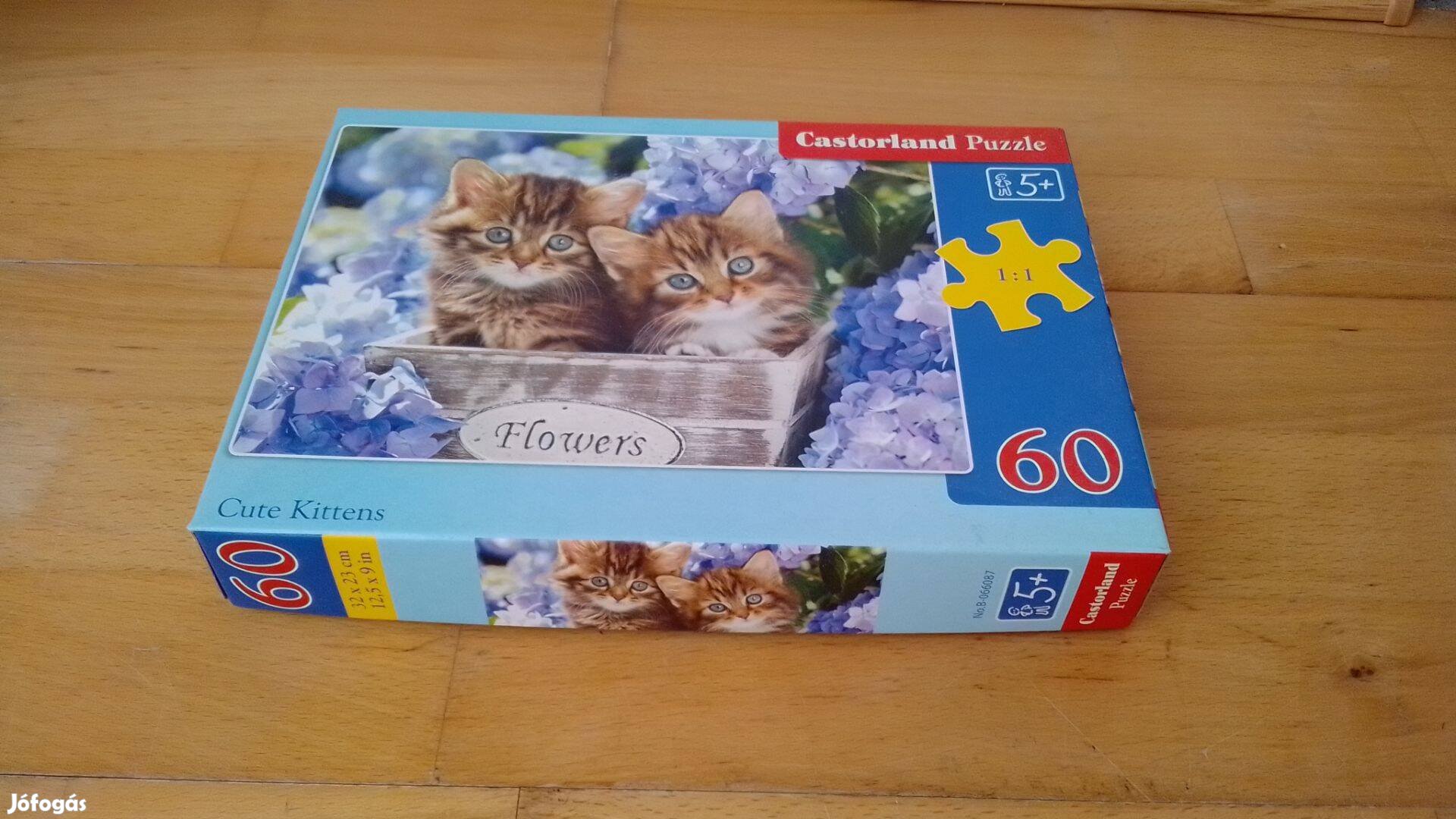 Puzzle 60db-os cicás kiscica 5 éves kortól, fejlesztő játék