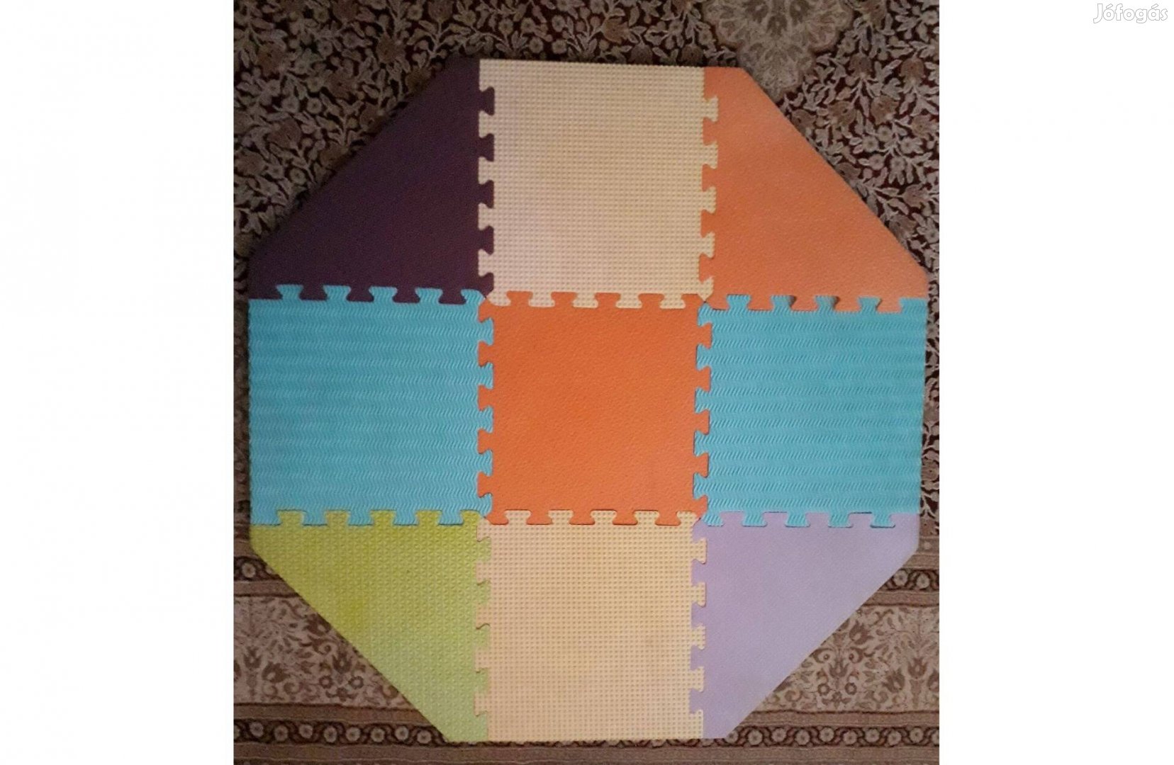 Puzzle/kirakós habszivacs játékszőnyeg, átmérő: 100 cm