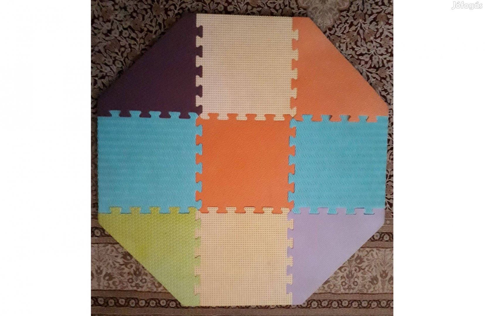 Puzzle/kirakós habszivacs játékszőnyeg, átmérő: 100 cm