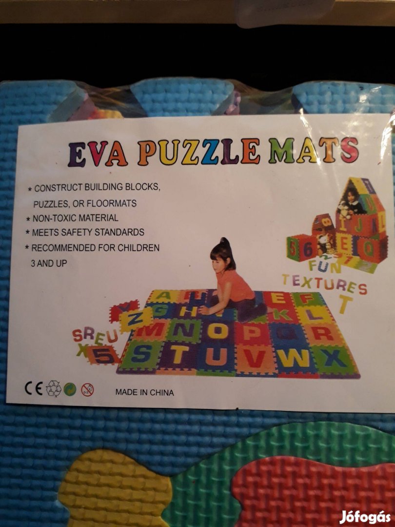 Puzzle szőnyeg állatfigurákkal, habszivacsból